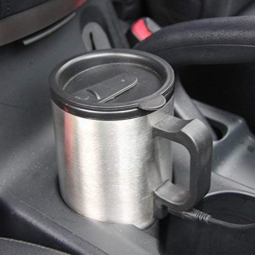 12V Car Kettle - Stainless Steel Travel Coffee Mug, Heated Thermos, Car Water Heater, Tea & Coffee Maker, Travel Kettle for Hot Water PACK OF 1