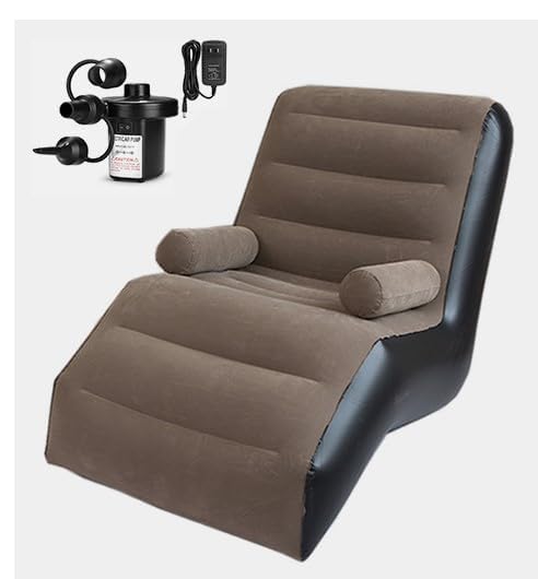Inflatable Air Sofa Chair - Portable Single Seater Recliner Sofa Bed Set with Pump, Comfortable Air Chair, Inflatable Lounge Chair for Home, Outdoors & Travel